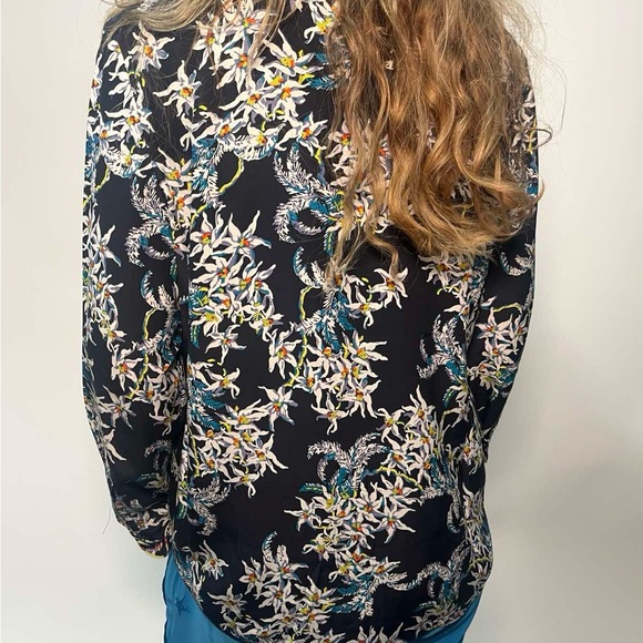 5 à 7 Floral Black Women's Top - Picture 2 of 10